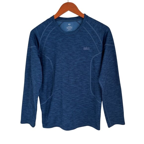 REI Other - REI Mens Blue Long-Sleeve Performance Crewneck Shirt Polyester Blend Athletic Fi